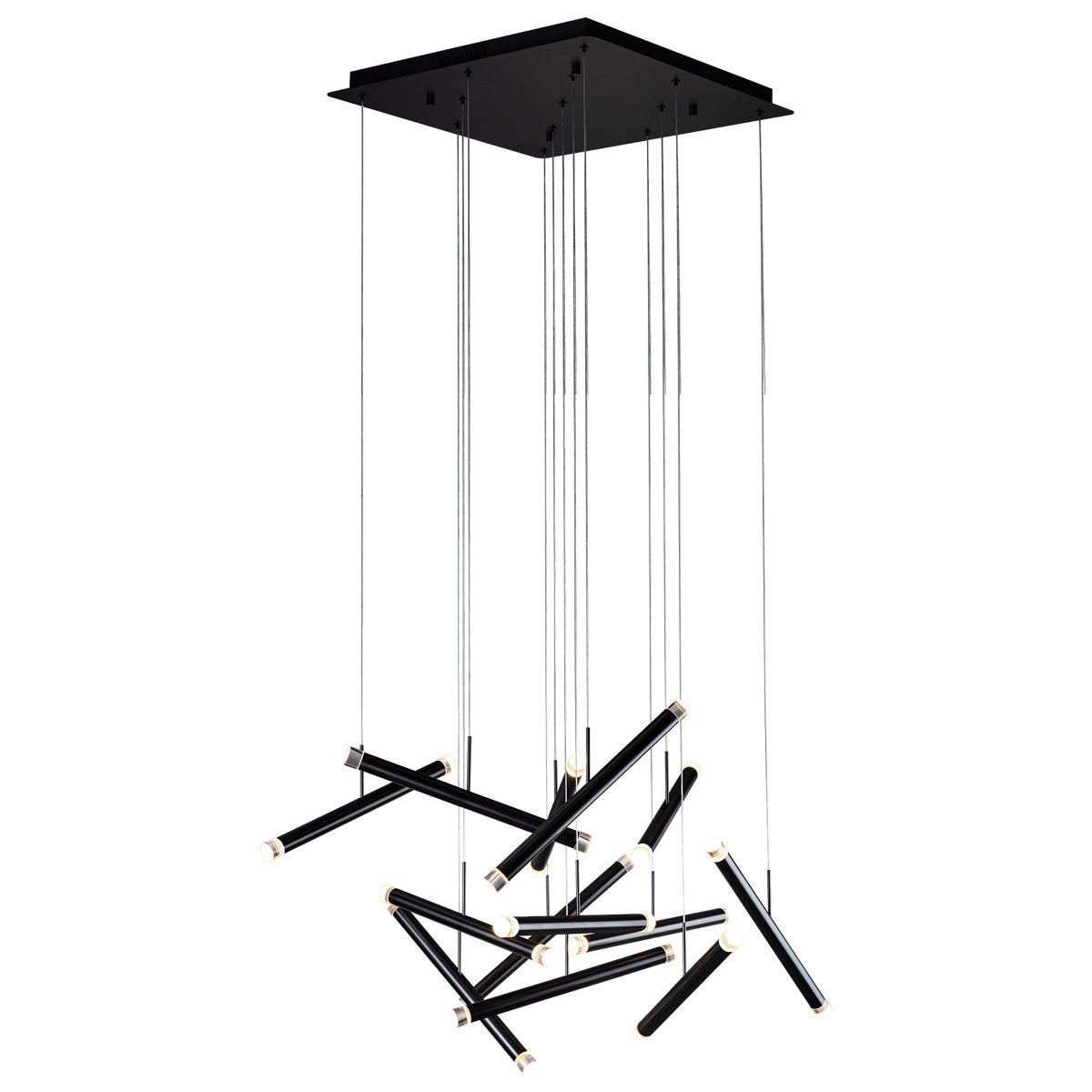 Seesaw 13-Light Chandelier - Satin Dark Gray Finish