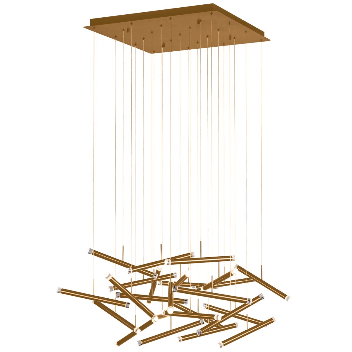 Seesaw 25-Light Chandelier - Brushed Champagne Finish