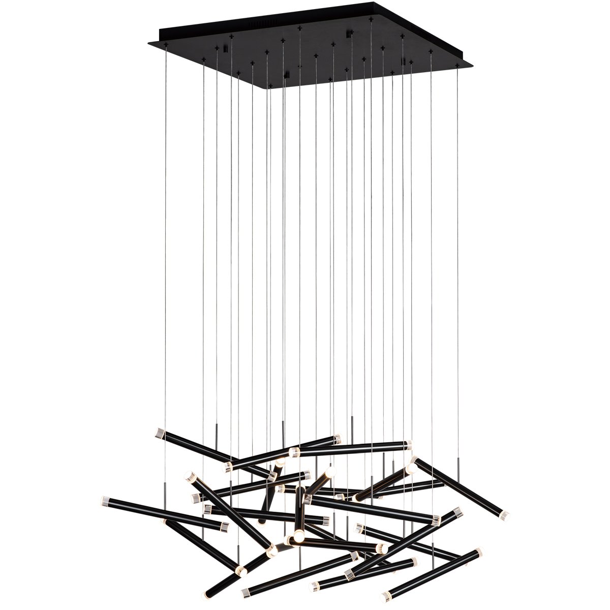 Seesaw 25-Light Chandelier - Satin Dark Gray Finish