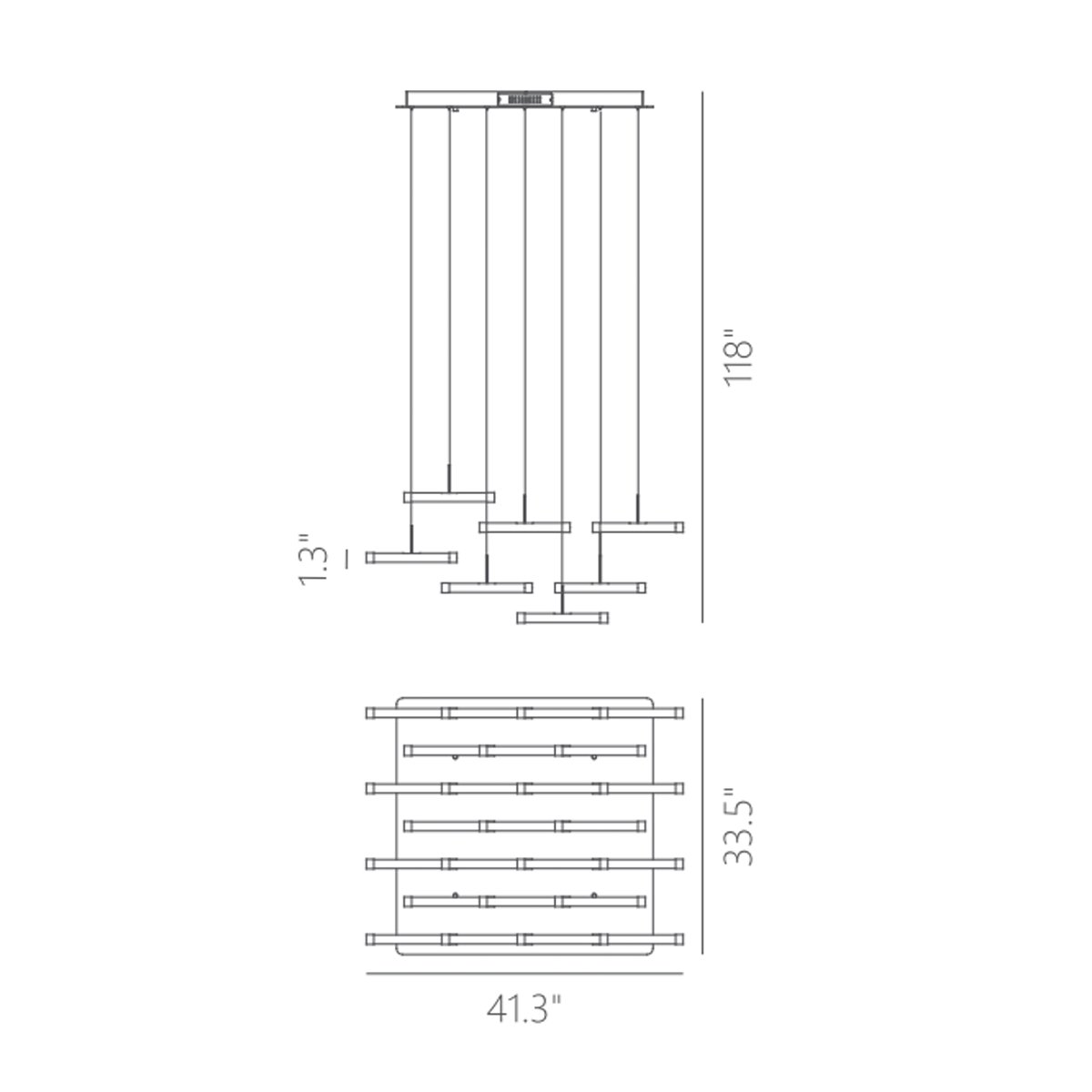 Seesaw 25-Light Chandelier - Diagram