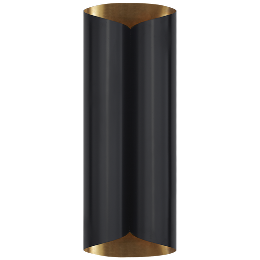 Selfoss Large Sconce - Black/Antique Brass
