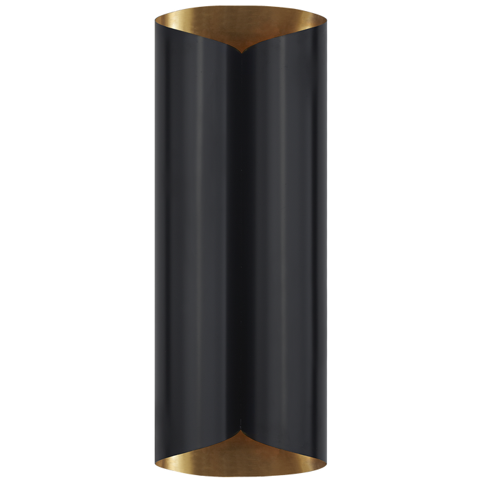 Selfoss Large Sconce - Black/Antique Brass