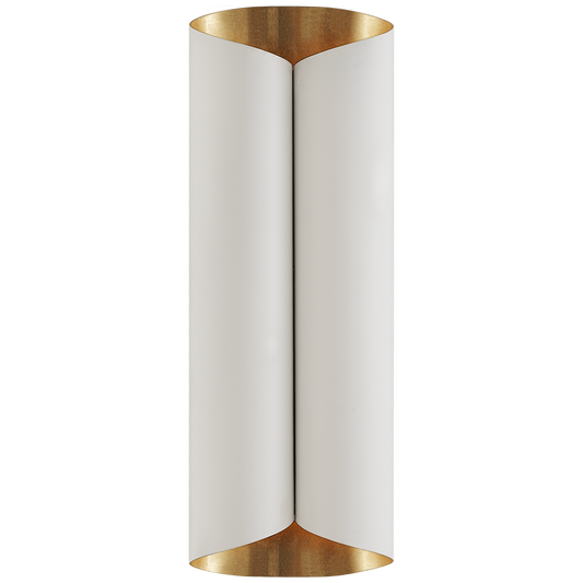 Selfoss Large Sconce Plaster - White/Antique Brass