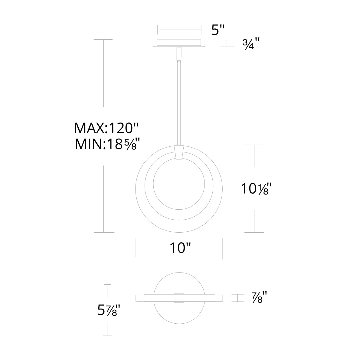 Serenity LED Mini Pendant - Diagram