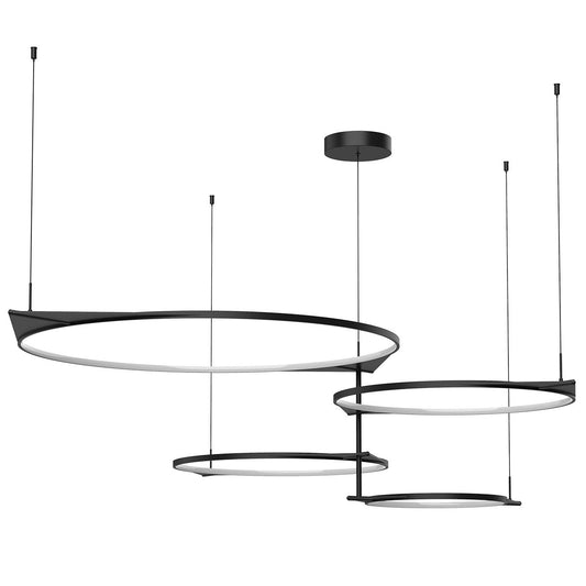 Serif LED Large Chandelier - Black Finish