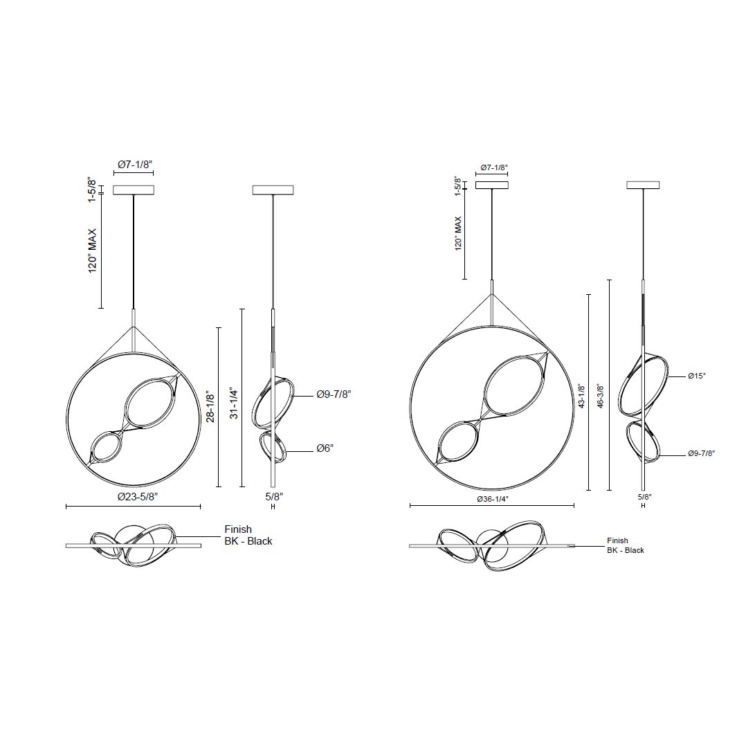 Serif LED Pendant - Diagram