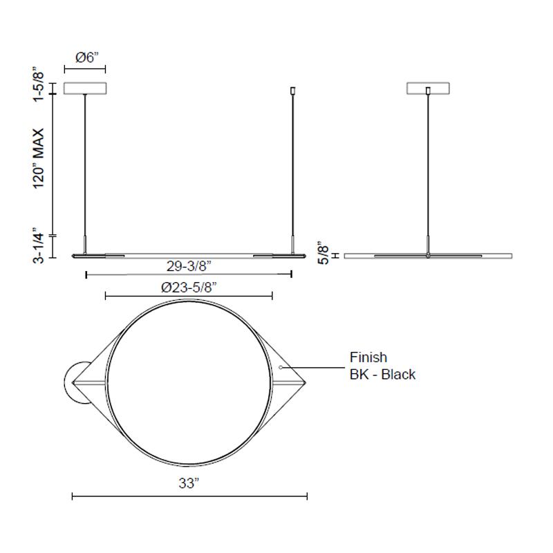 Serif Large LED Linear Suspension - Diagram