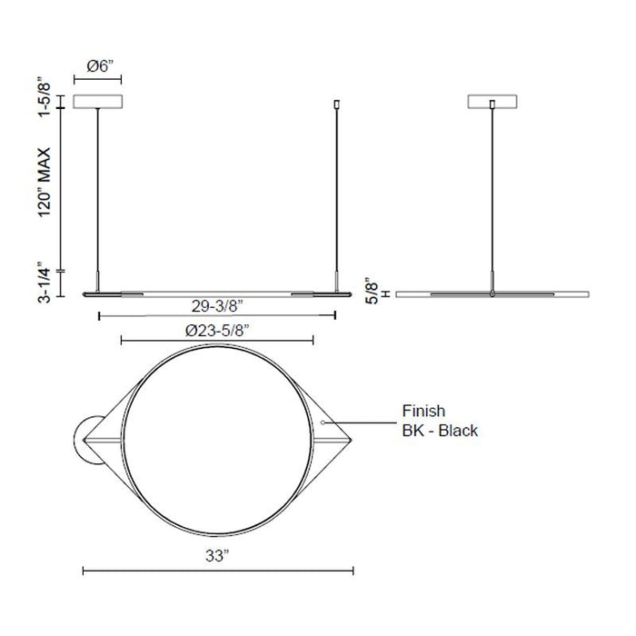 Serif Large LED Linear Suspension - Diagram