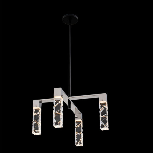 Serres 4-Light LED Chandelier - Polished Chrome/Matte Black Finish