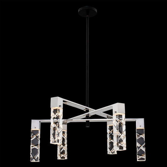 Serres 6-Light LED Chandelier - Polished Chrome/Matte Black Finish