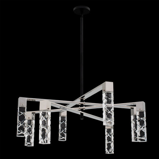 Serres 8-Light LED Chandelier - Polished Chrome/Matte Black Finish