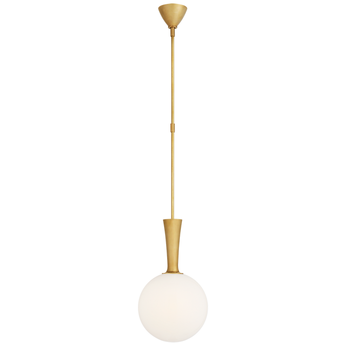 Sesia Small Globe Pendant - Hand-Rubbed Antique Brass Finish