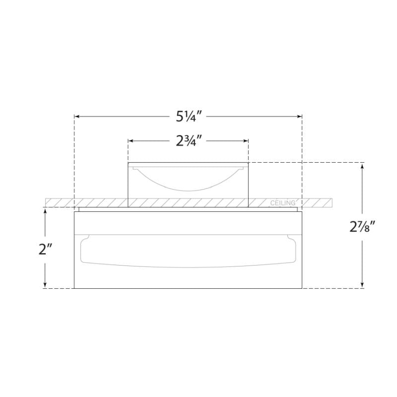 Shaw 5" Solitaire Flush Mount - Diagram