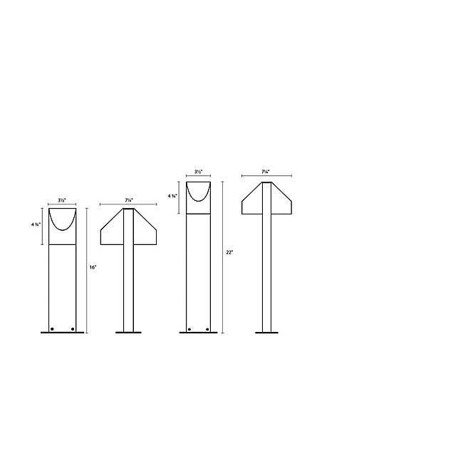 Shear LED Double Bollard - Diagram