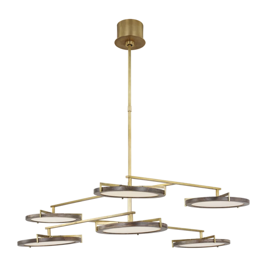 Shuffle Chandelier - Natural Brass