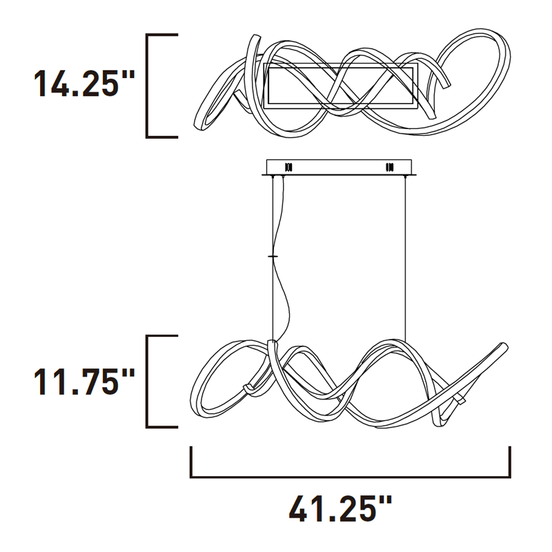 Signature LED Linear Suspension - Diagram