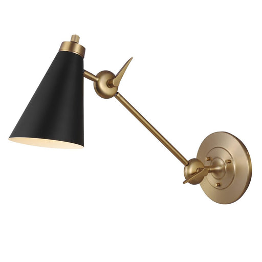 Signoret Library Wall Sconce - Burnished Brass/Midnight Black Finish