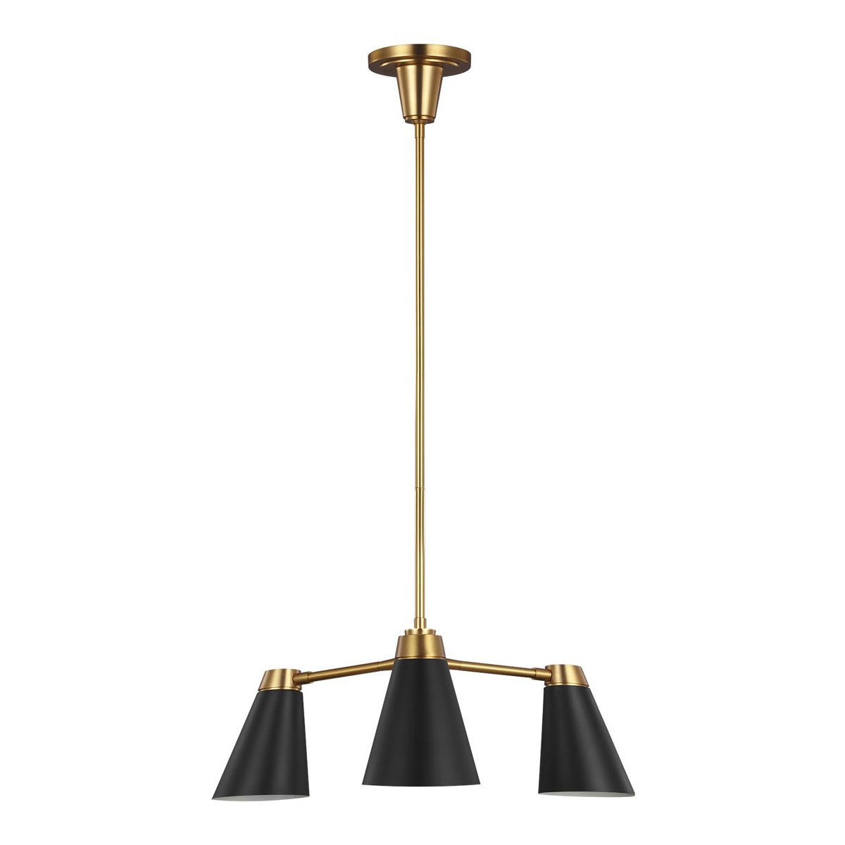 Signoret Small Chandelier - Midnight Black/Burnished Brass Finish