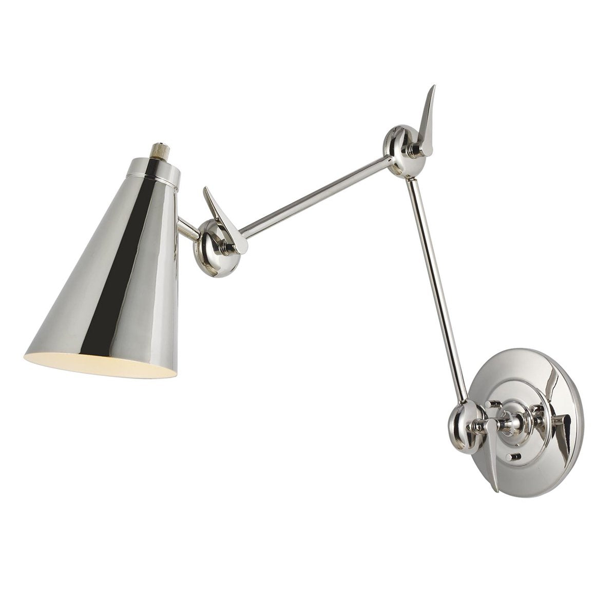 Signoret Two Arm Library Wall Sconce - Polished Nickel Finish