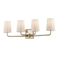 Load image into Gallery viewer, Simone 4-Light Bath Bar - Silver Leaf/Polished Nickel Finish
