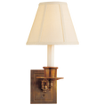 Load image into Gallery viewer, Single Swing Arm Sconce - Hand-Rubbed Antique Brass Finish with Linen Shade
