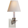 Load image into Gallery viewer, Single Swing Arm Sconce - Polished Nickel Finish with Natural Paper Shade
