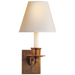 Single Swing Arm Sconce - Hand-Rubbed Antique Brass Finish with Natural Paper Shade