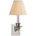 Load image into Gallery viewer, Single Swing Arm Sconce - Polished Nickel Finish with Linen Shade
