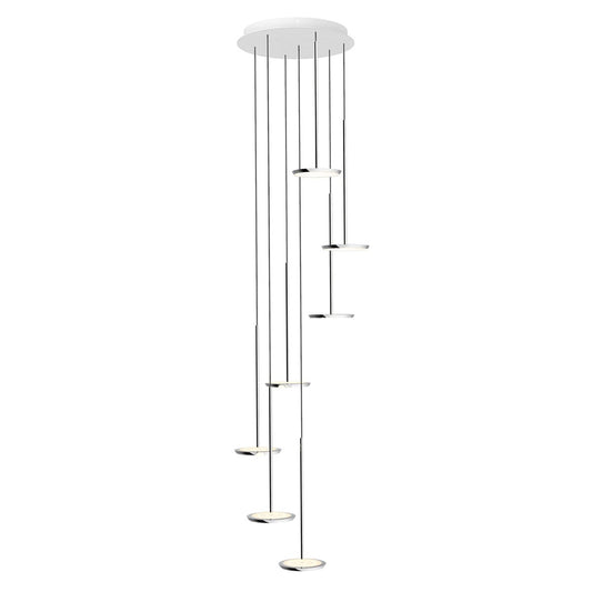 Sky 7-Light LED Pendant - Polished Aluminum Finish