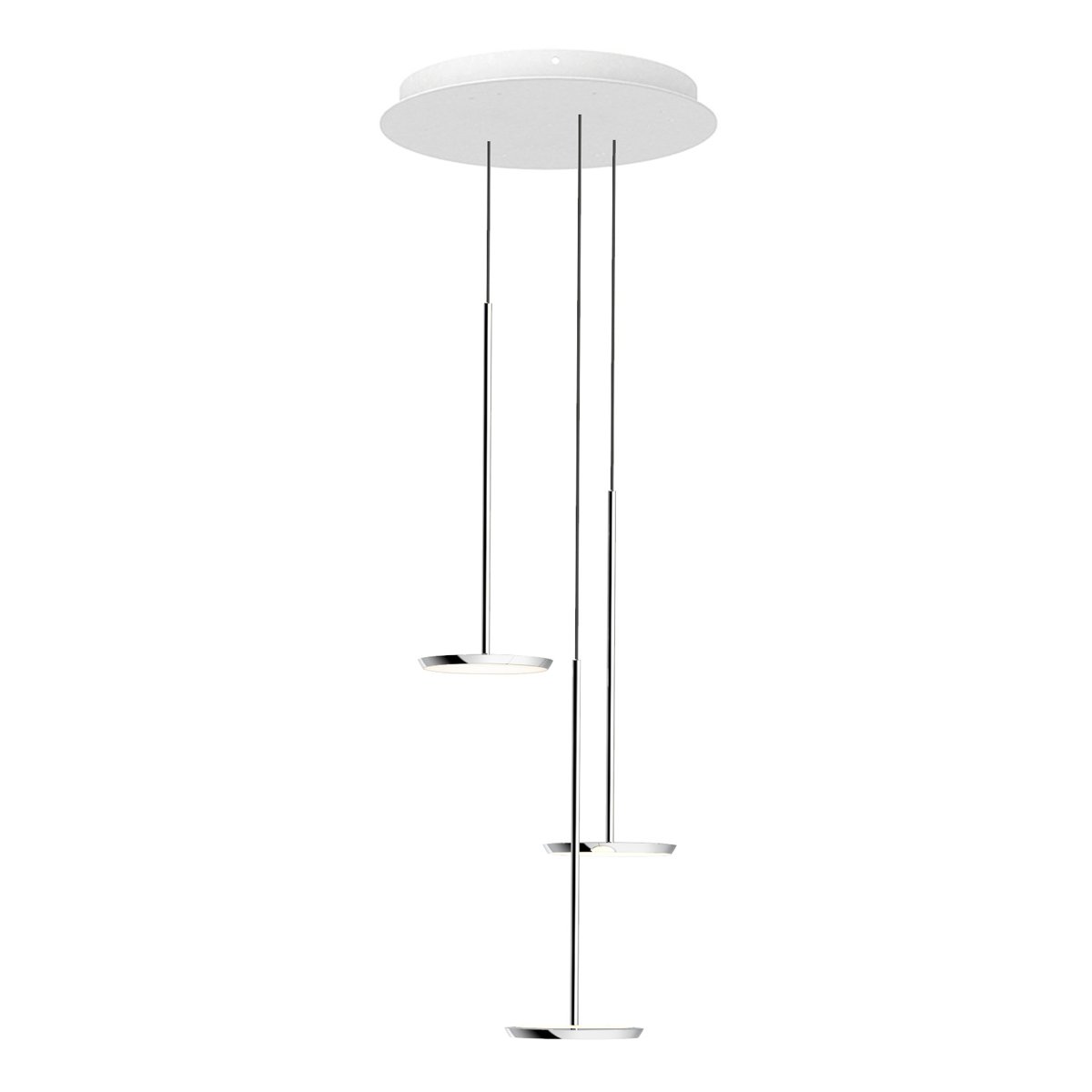 Sky 3-Light LED Pendant - Polished Aluminum Finish