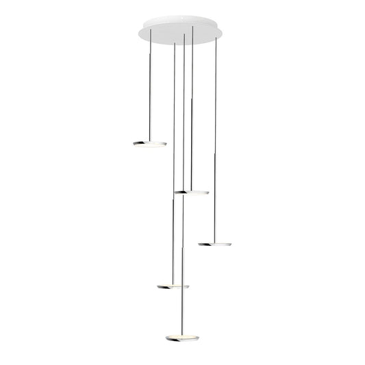 Sky 5-Light LED Pendant - Polished Aluminum Finish