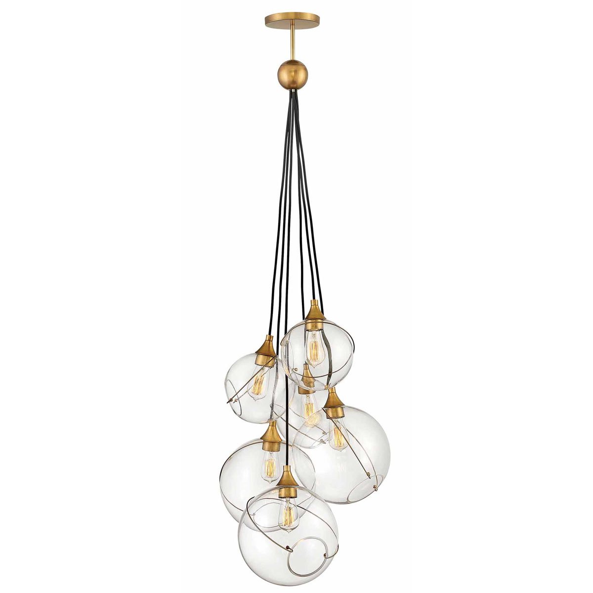 Skye 6-Light Cluster Chandelier - Heritage Brass Finish