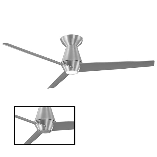 Slim LED Smart Semi-Flush Ceiling Fan - Brushed Aluminum Finish