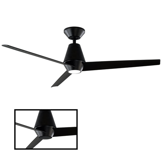 Slim LED Smart Down-Rod Ceiling Fan - Matte Black Finish