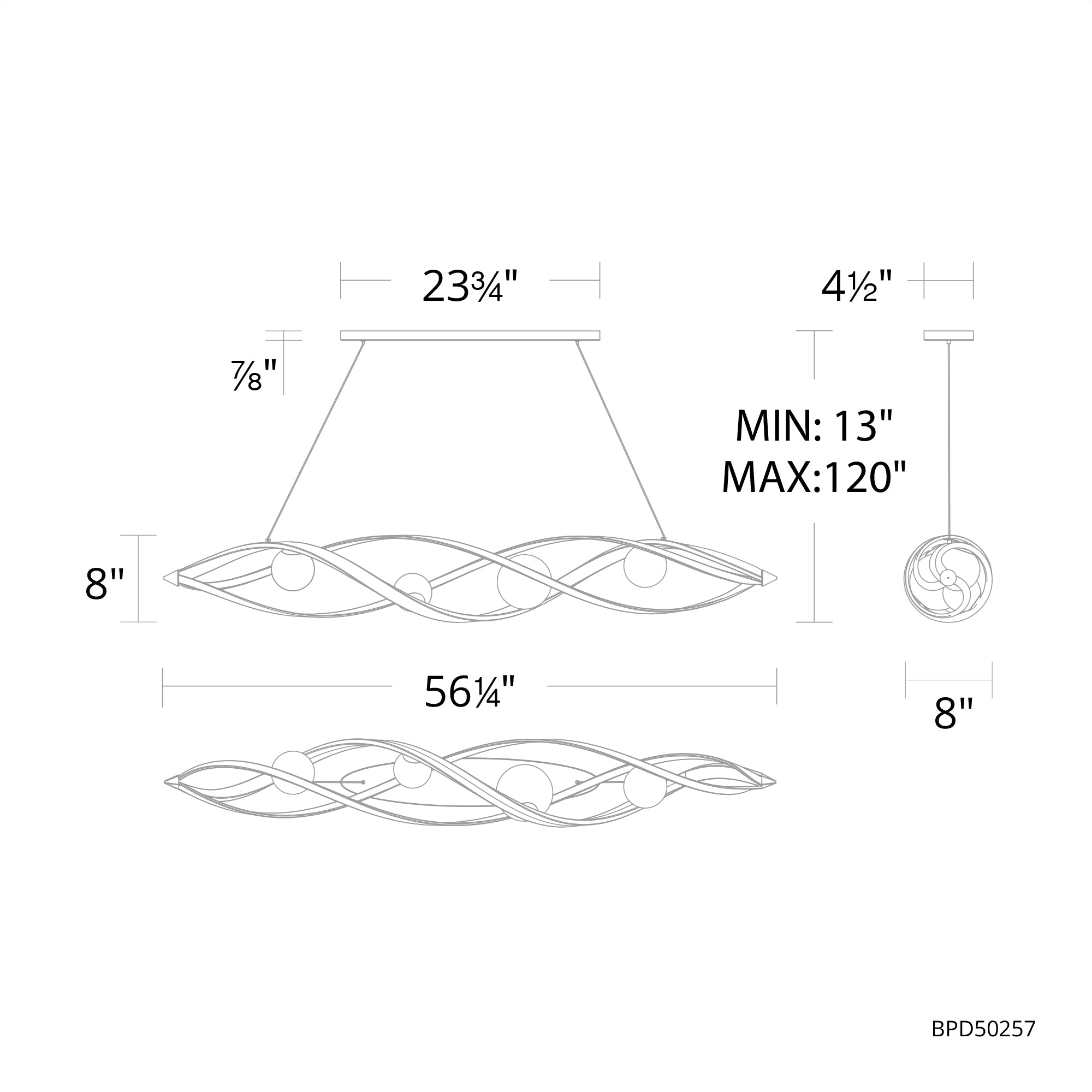 Slipstream LED Linear Suspension - Diagram