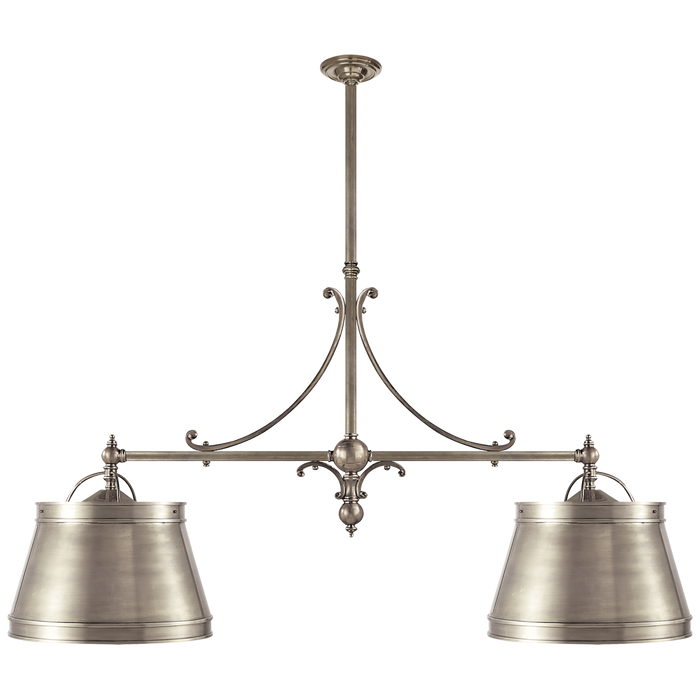 Sloane Double Shop Pendant - Antique Nickel Finish with Antique Nickel Shades