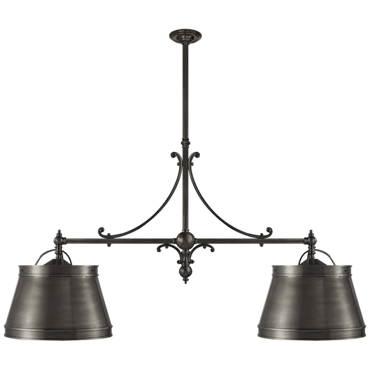 Sloane Double Shop Pendant - Bronze Finish with Bronze Shades