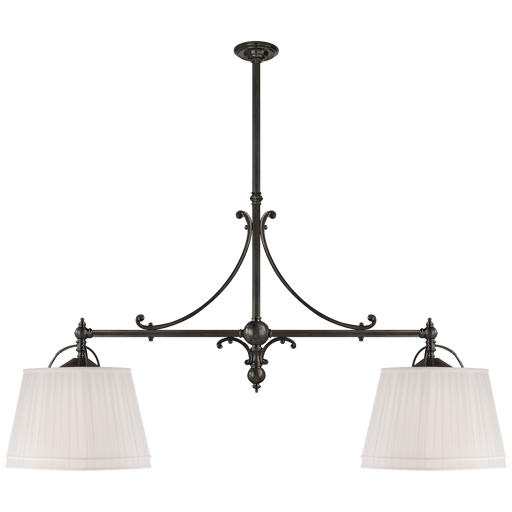 Sloane Double Shop Pendant - Bronze Finish with Linen Shades