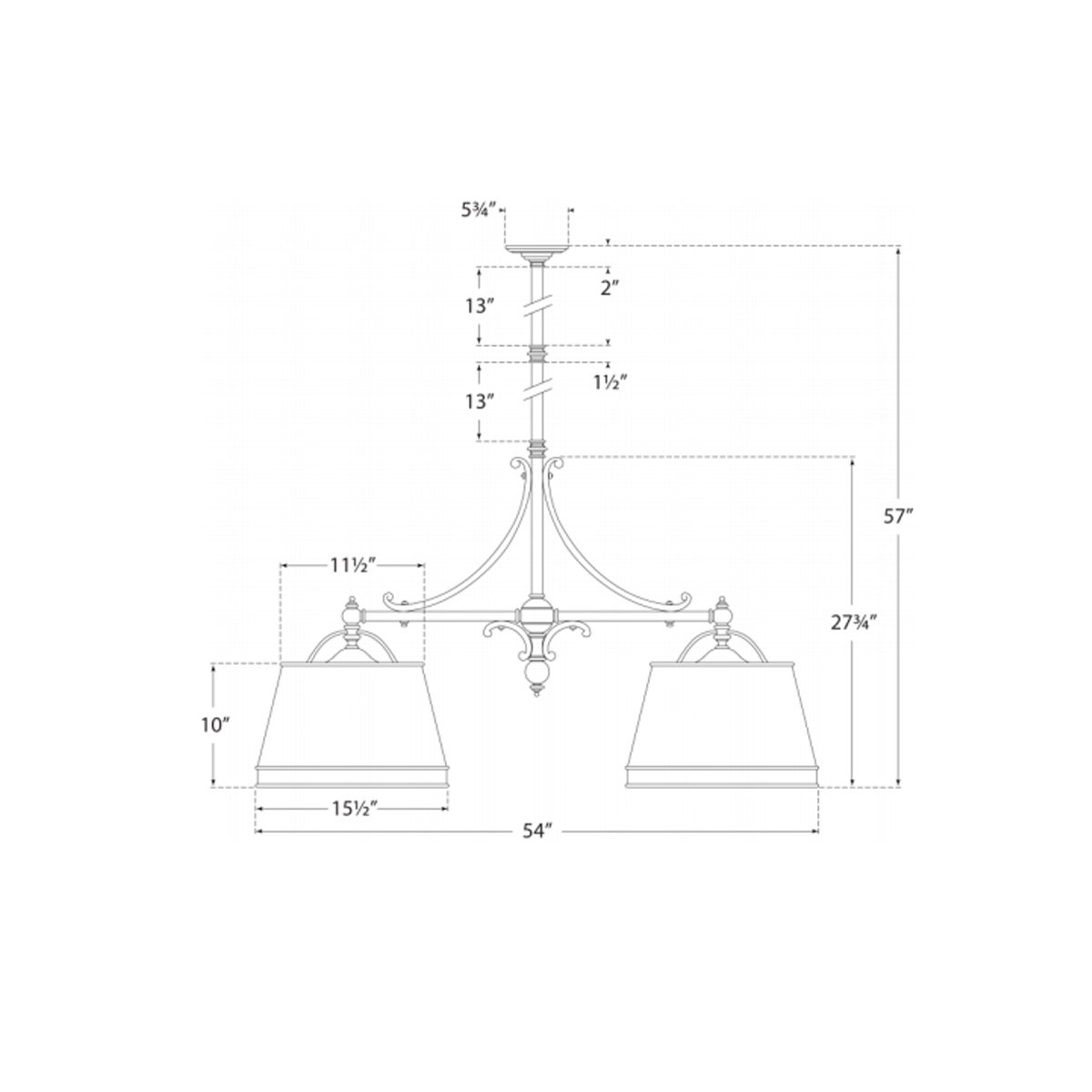 Sloane Double Shop Pendant - Diagram