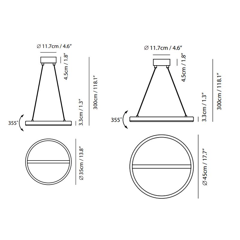 Sol LED Pendant - Diagram