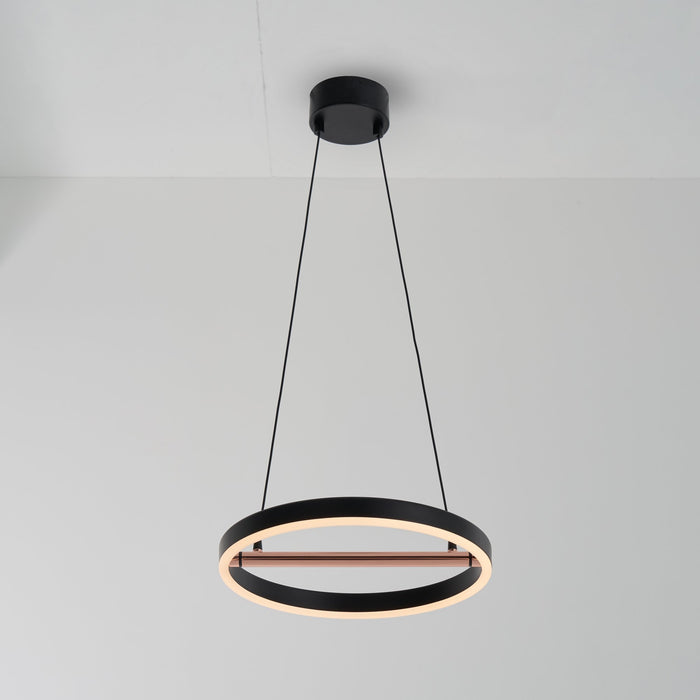 Sol Small LED Pendant - Black/Copper Finish