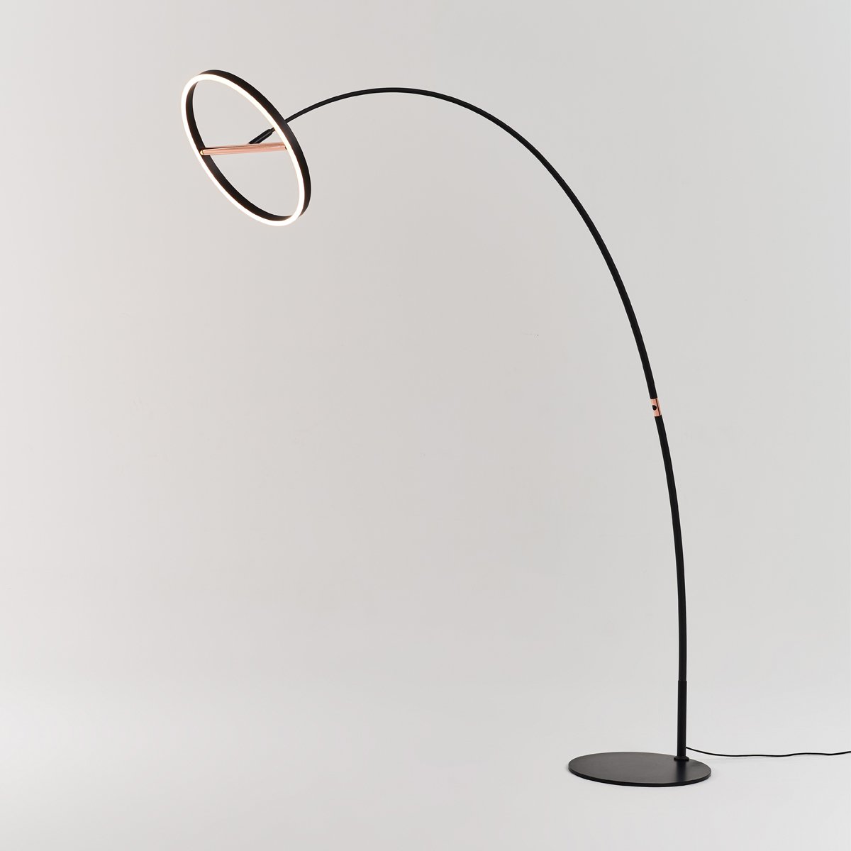 Sol LED Mega Floor Lamp - Matte Black/Copper Finish