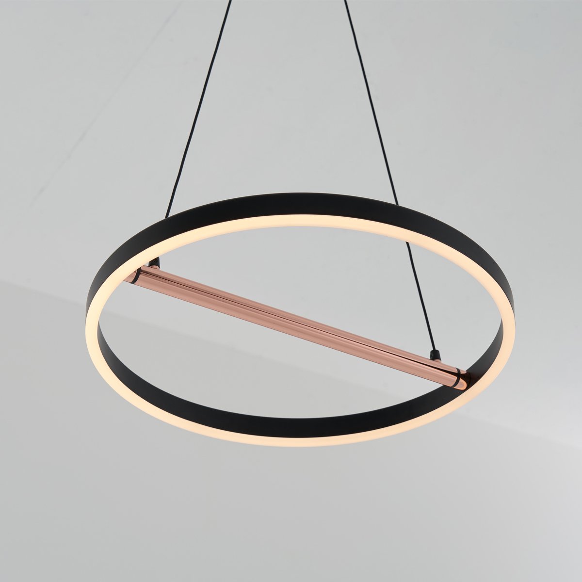 Sol LED Pendant - Matte Black/Copper Finish