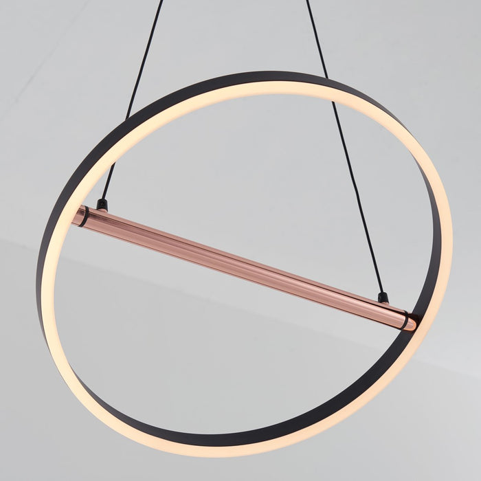 Sol LED Pendant - Matte Black/Copper Finish