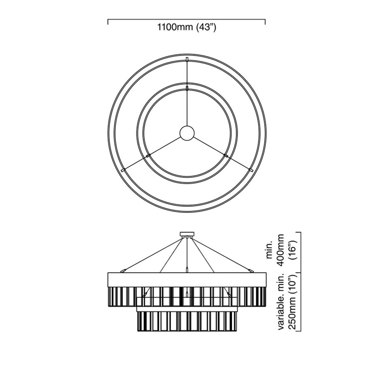 Solaris Twin Chandelier - Diagram