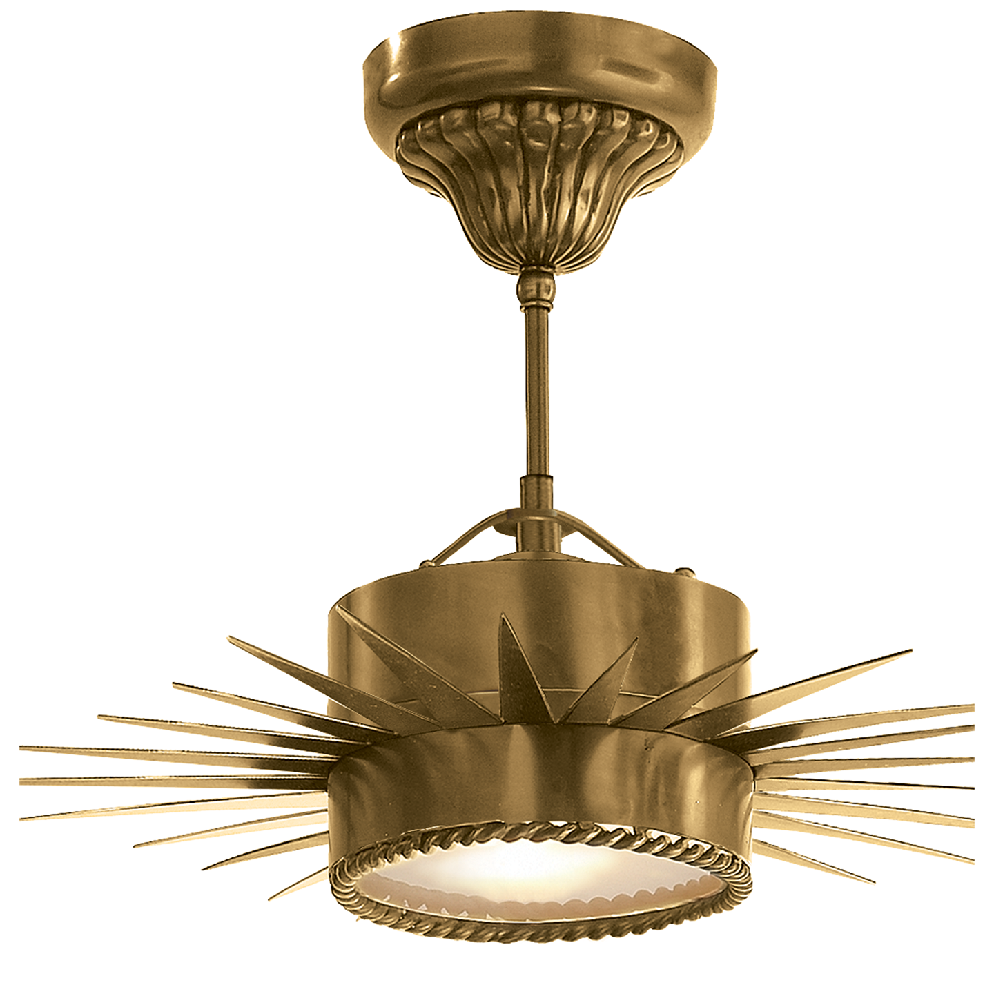 Soleil Semi-Flushmount - Hand-Rubbed Antique Brass