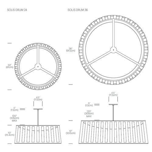 Solis LED Drum Pendant  - Diagram