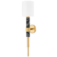 Load image into Gallery viewer, Solstice Wall Sconce - Vintage Brass/Black Marble Finish
