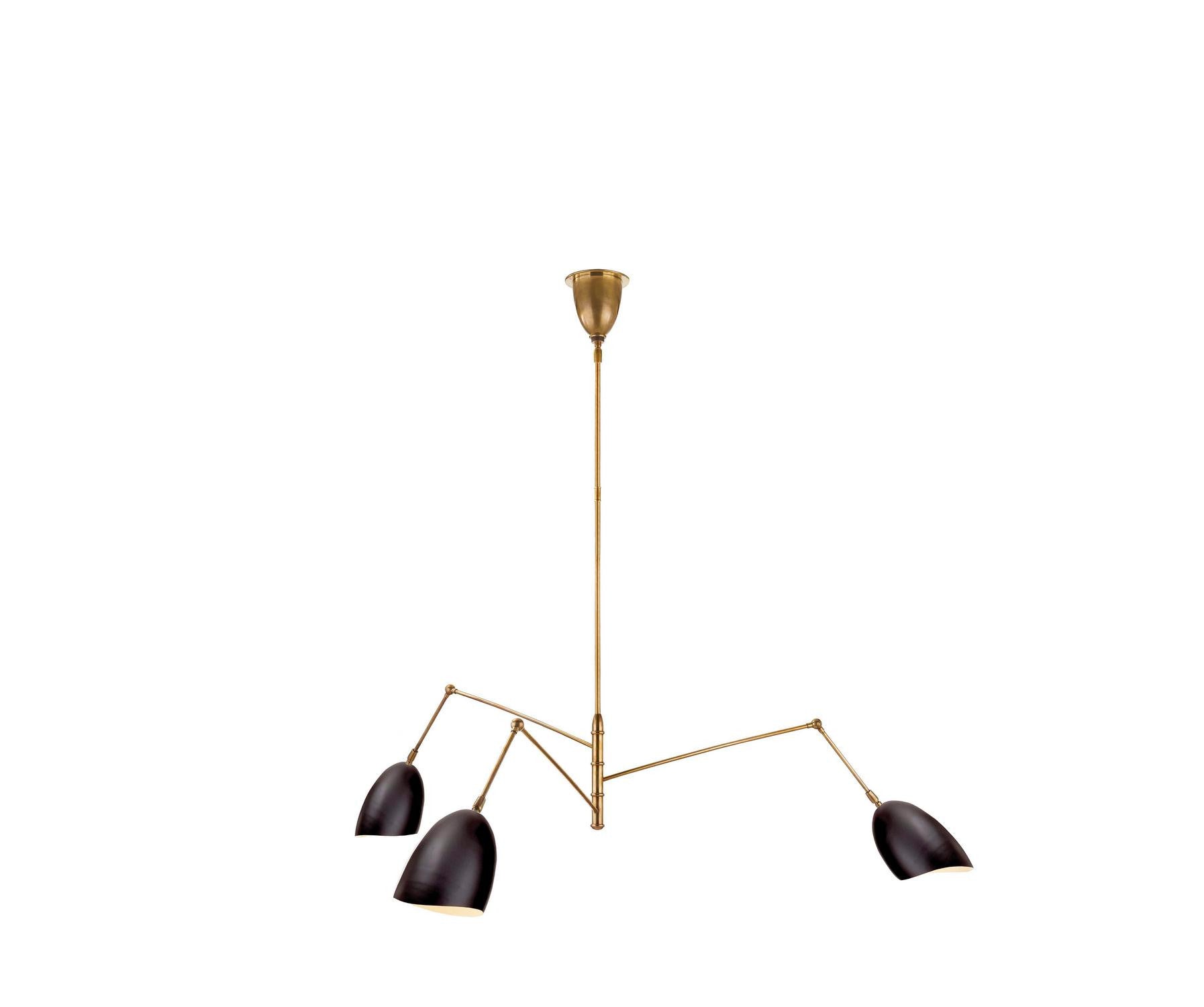 Sommerard Large Triple Arm Chandelier - Black