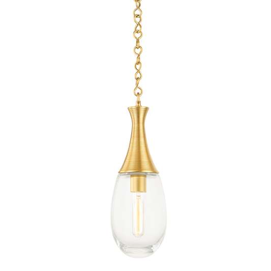 Southold Small Pendant - Aged Brass Finish